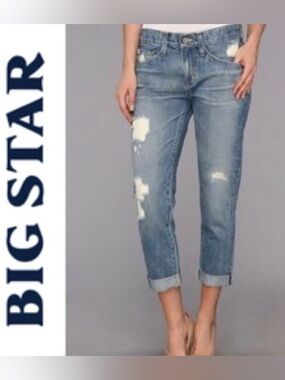 Big Star Billie Cropped Slouchy Skinny Distressed Jeans 💕